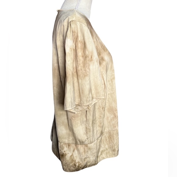 Simply Vera Vera Wang Tan Marbled Blouse - Picture 2 of 7